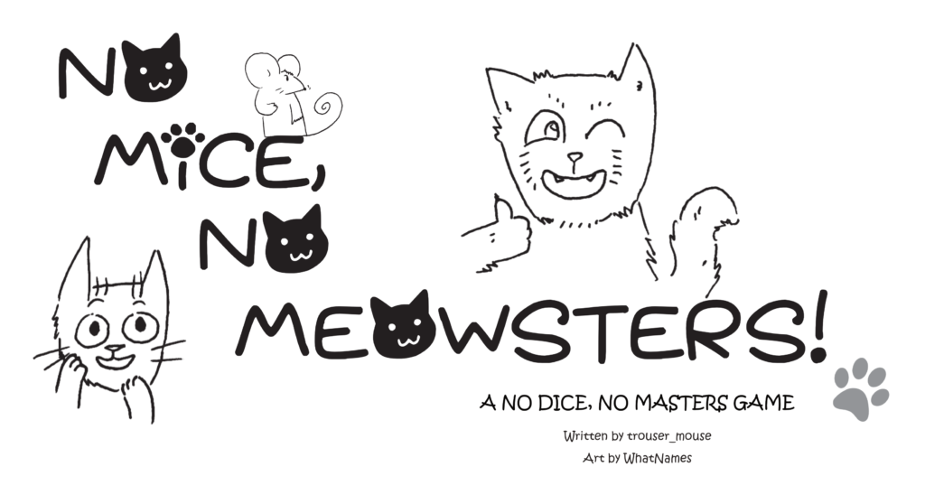 no mice no meowsters - all ages tabletop RPG - cover image