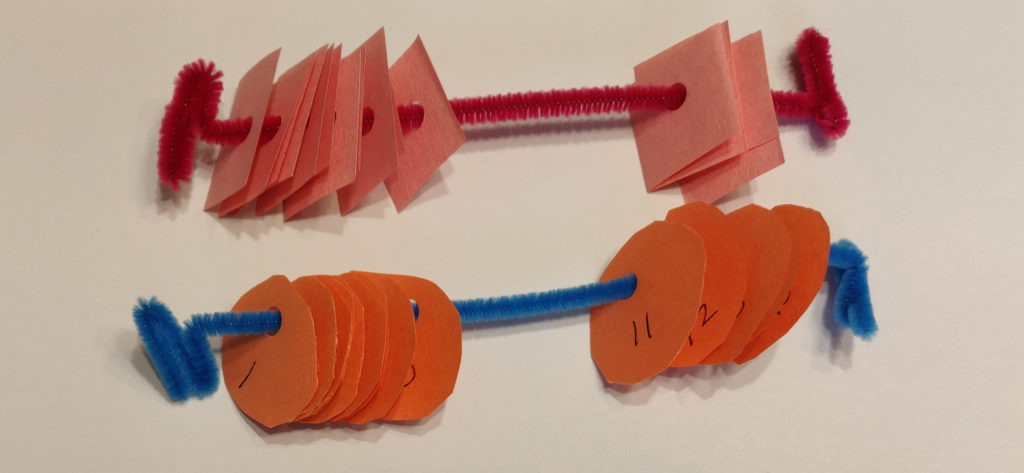 DIY point tracker for games with kids - pipe cleaner tracker craft