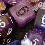 purple tabletop RPG dice