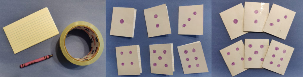Tabletop game dice alternative: a set of DIY cards with dice dots on them