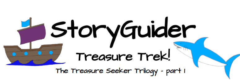 StoryGuider Treasure Trek title image - a high seas tabletop RPG adventure for kids!