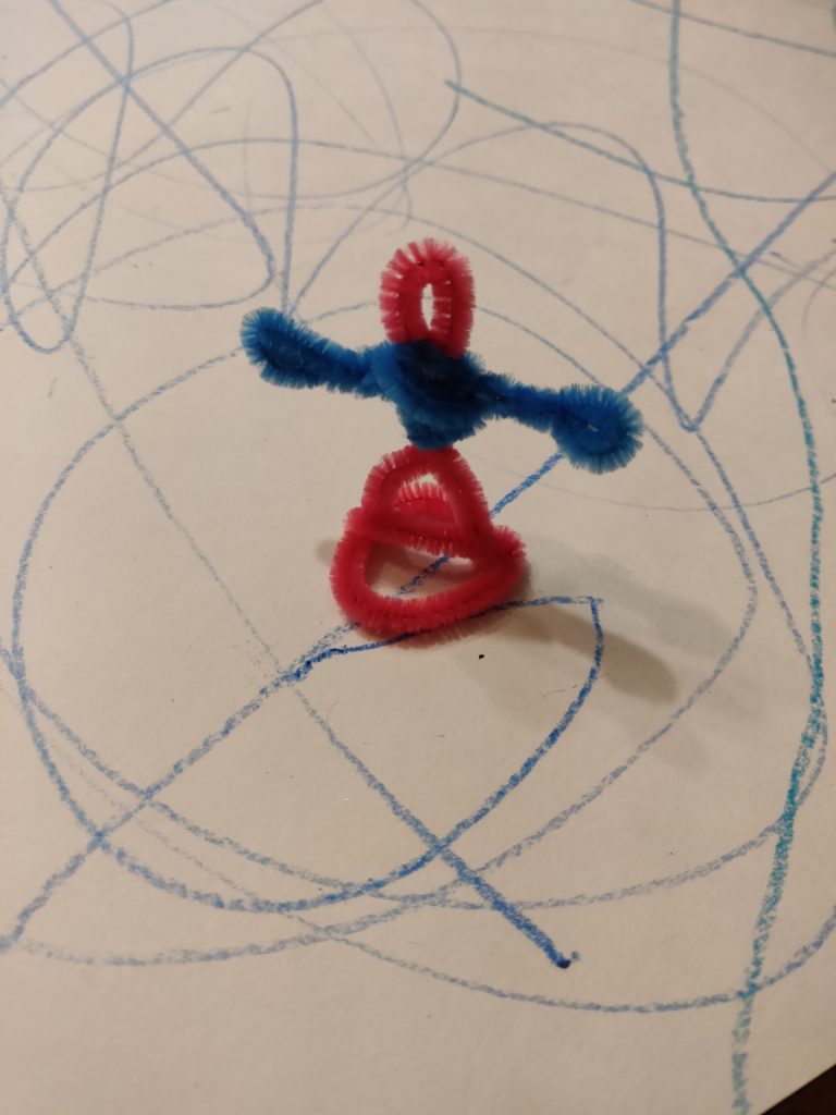 DIY pipe cleaner figure game piece