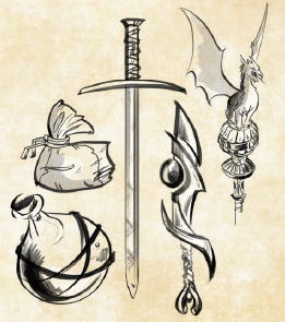 Amazing Tales tabletop RPG for kids - magic items artwork
