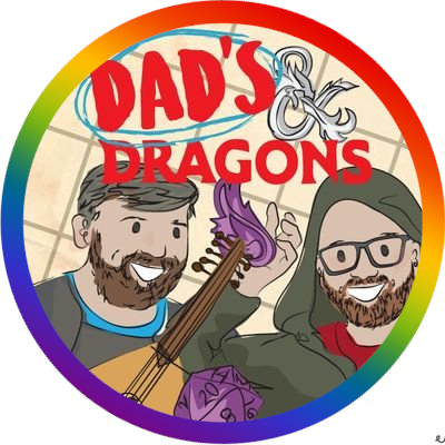 Dad's and Dragons tabletop RPG podcast logo