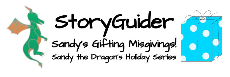 Sandy's Gifting Misgivings! title page - a winter holiday tabletop RPG adventure for kids!