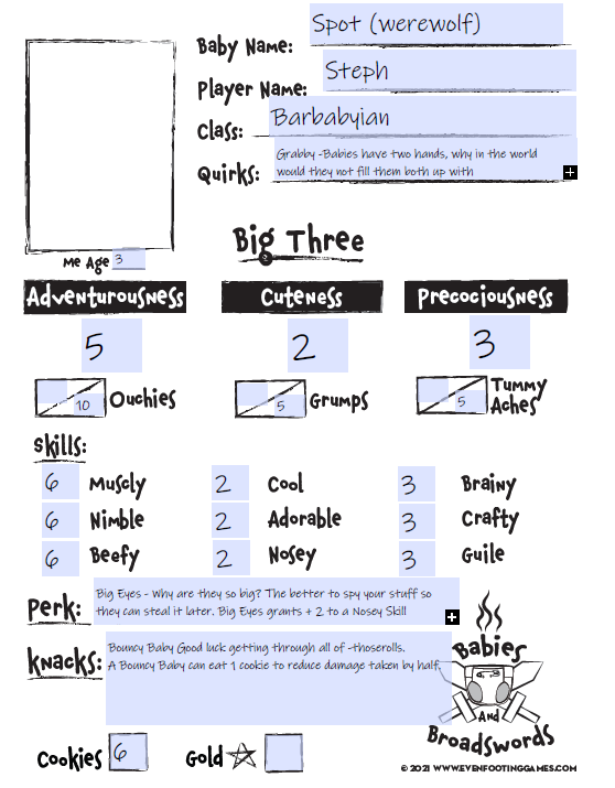 babies and broadswords character sheet