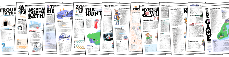 Adventures on a Single Page - 15 modules for running tabletop RPGs with kids after school