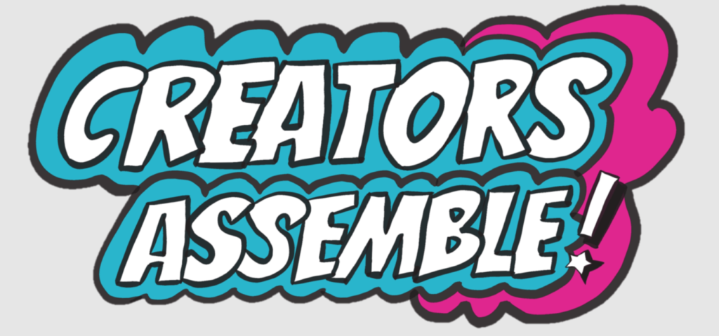 logo art from Creators Assemble, an organization focusing on education through pop culture