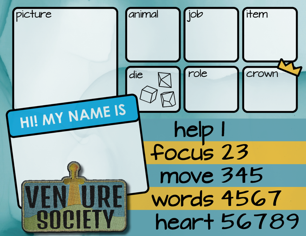 Venture Society character sheet