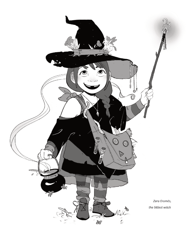 Draculola, a spooky TTRPG for kids - witch character kid
