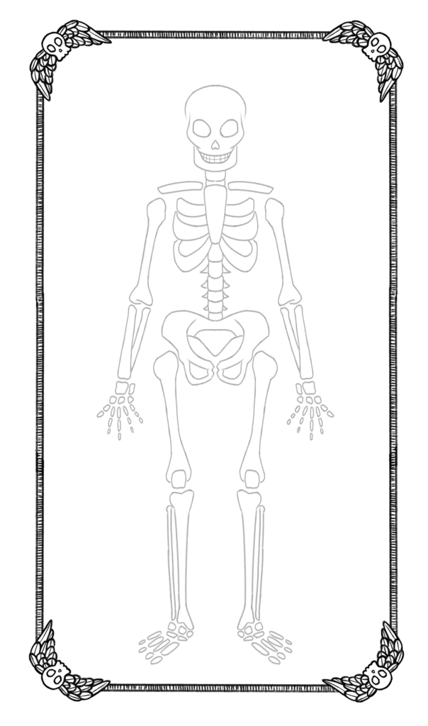 Numbskulls character - skeleton coloring sheet