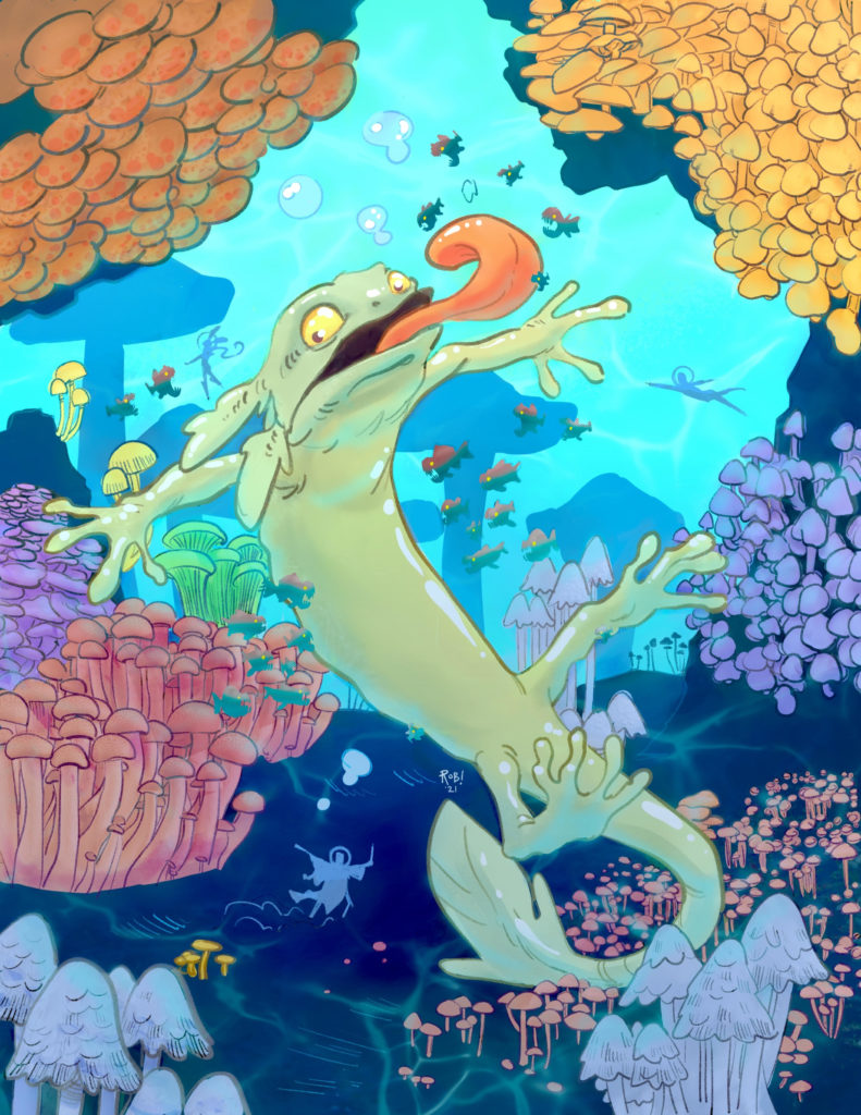 Starsworn art - underwater lizard