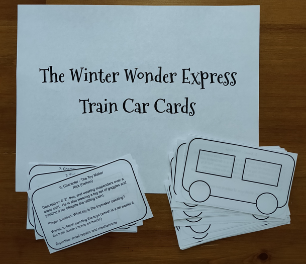 The Winter Wonder Express: a TTRPG holiday train adventure! - printable train car cards