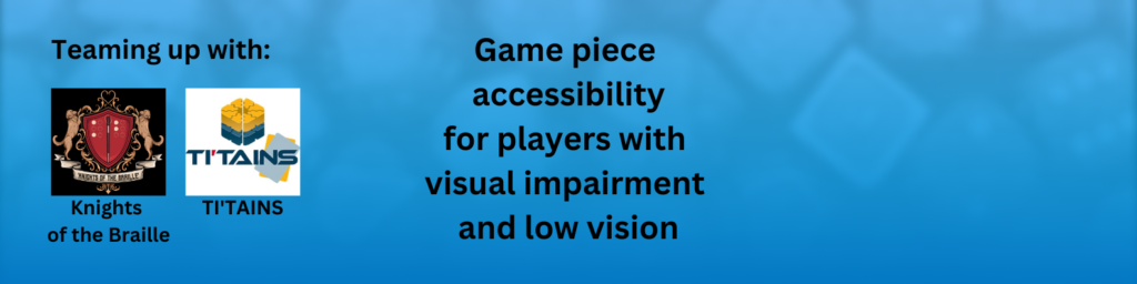 Game piece accessibility for players with visual impairment and low vision
