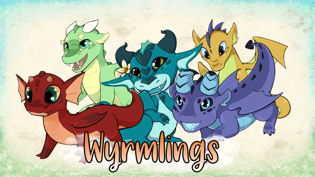 Wyrmlings cover page image showing multiple adorable dragons