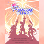 princess guard title image with a pink background, three princess raising swords and the text "Princess Guard"