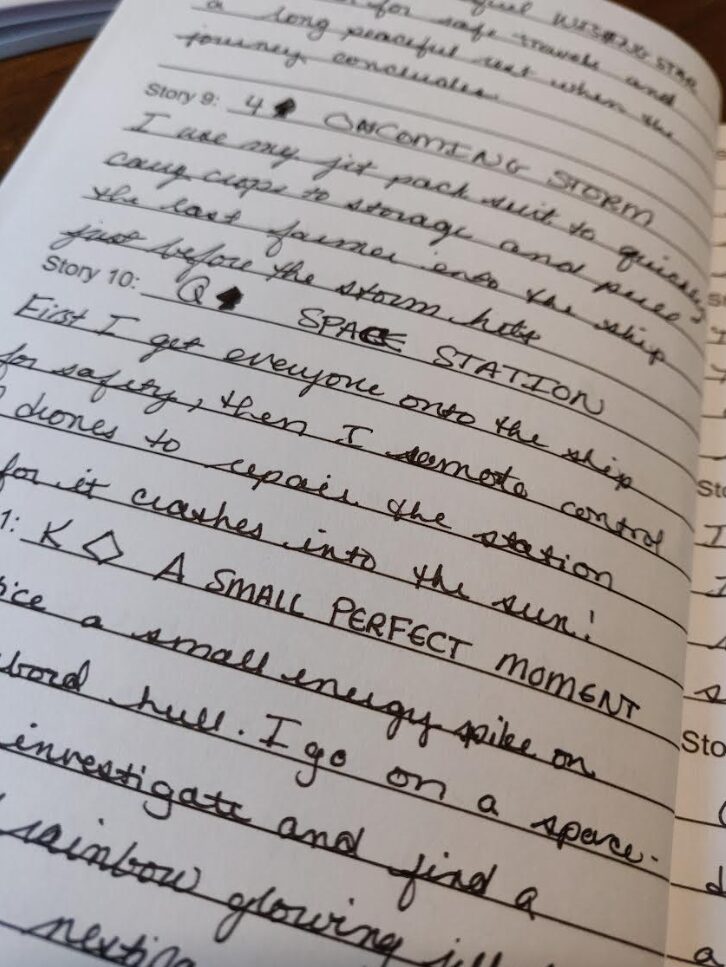 a page from my journal for Worlds of Pure Imagination