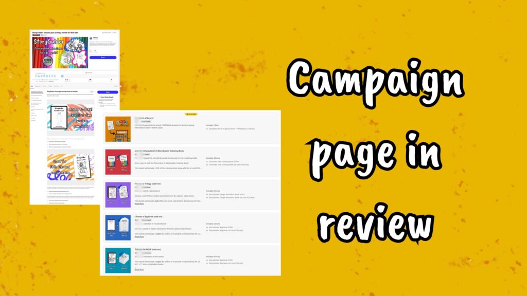 Campaign page in review