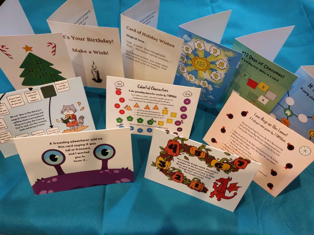a photo of 11 different types of folded cards