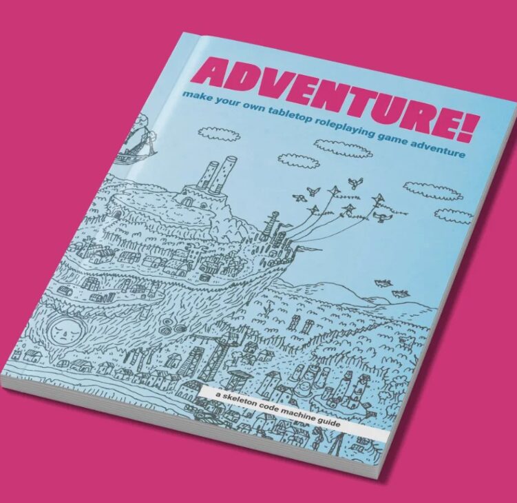 a mock up of the Adventure! book