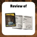 review of I, Toaster shows a mock up of the book's cover and a spread of the character sheet and character creation page