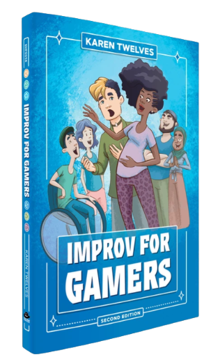 image of a book mock up for Improv for Gamers