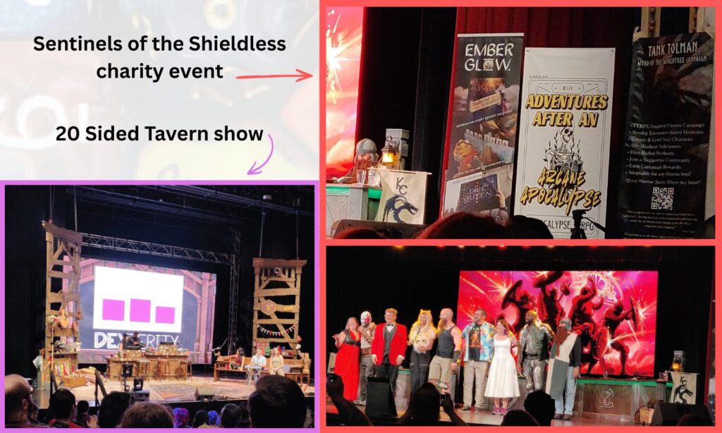 Photos of the Seninels of the Shieldless charity event and the 20 Sided Tavern show