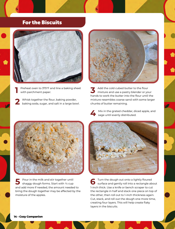 an example page of the recipe that shows how there are clear pictures and steps for every part of the process