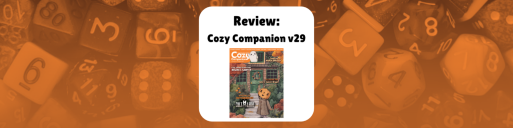 review: cozy companion vol 29 shows an image of the cover of the magazine featuring a cute character with a pumpkin head