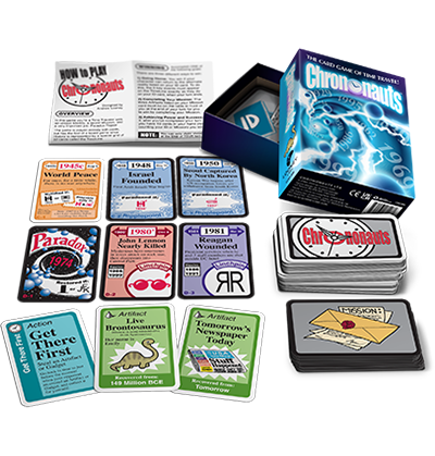 a photo from the Looney Labs page showing a sample Chrononauts box and cards